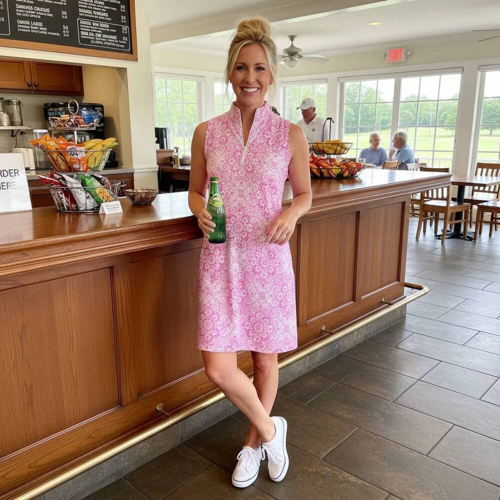 NEW KATHERINE WAY caswell sleeveless polo dress in marrakech express pink
